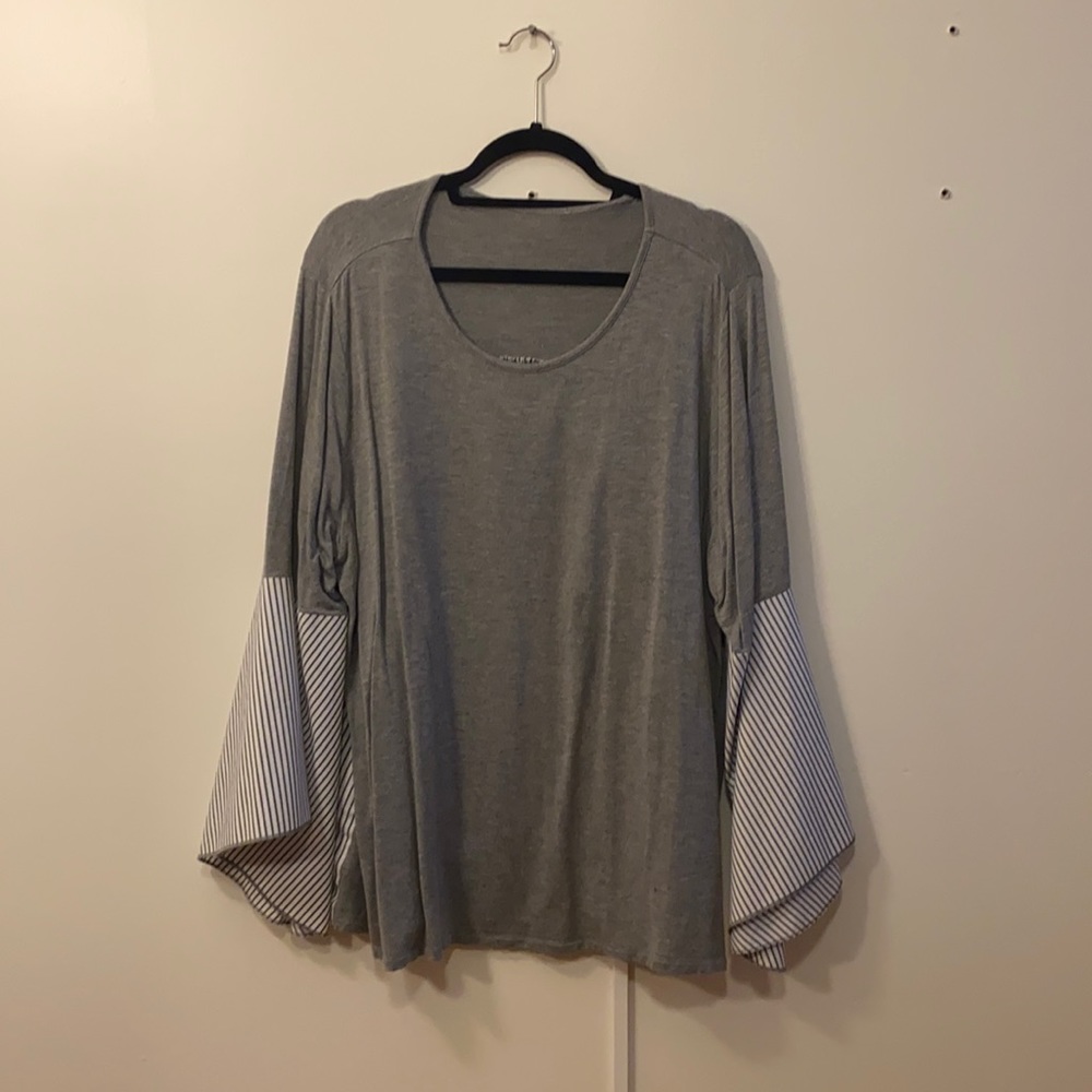 Grey bell sleeve top